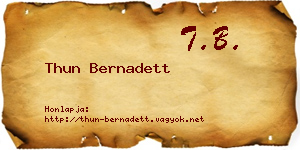 Thun Bernadett névjegykártya